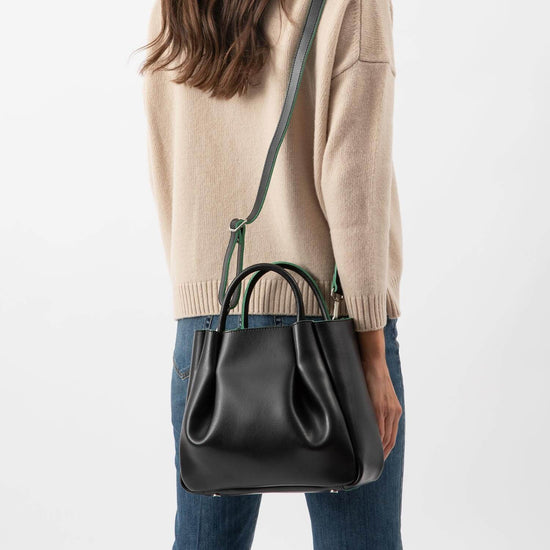 Alexandre Birman Amalfi Midi Leather Tote Bag - Black