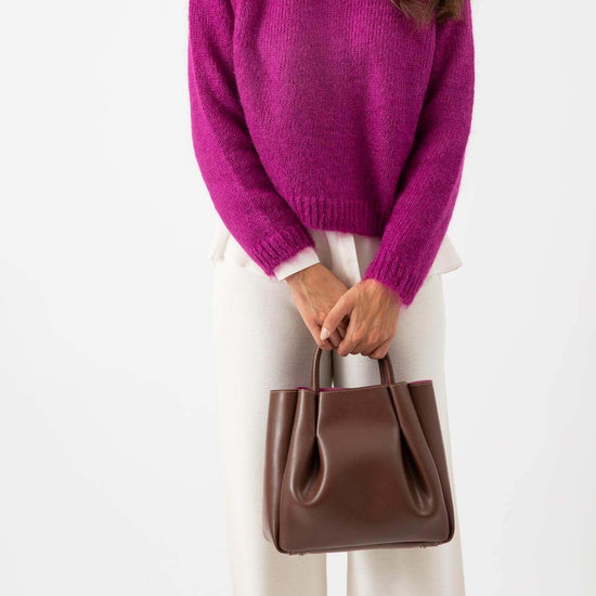 Alexandre Birman Amalfi Midi Leather Tote Bag - Chocolate