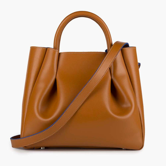 Alexandre Birman Amalfi Midi Leather Tote Bag - Cognac