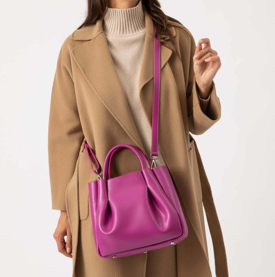 Alexandre Birman Amalfi Midi Leather Tote Bag - Magenta