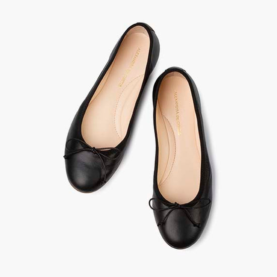 Alexandre Birman Livia Leather Ballet Flat Shoes - Black