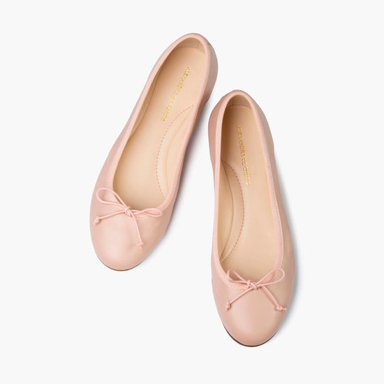 Alexandre Birman Livia Leather Ballet Flat Shoes - Blush Pink