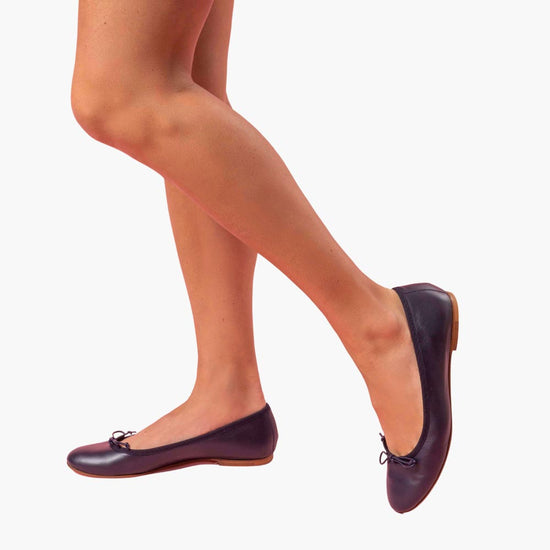 Alexandre Birman Livia Leather Ballet Flat Shoes - Navy