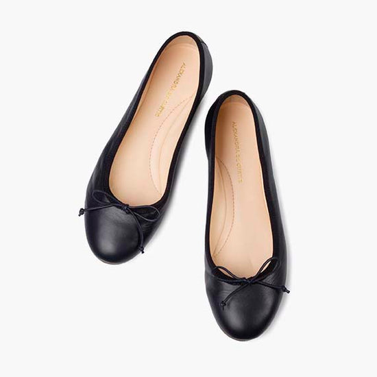 Alexandre Birman Livia Leather Ballet Flat Shoes - Navy