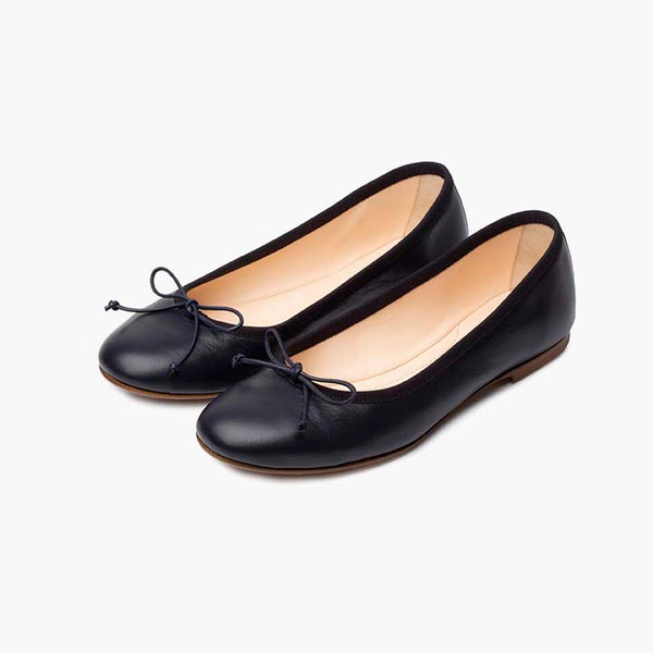 alexandre birman Livia Leather Ballet Flat Shoes - Navy