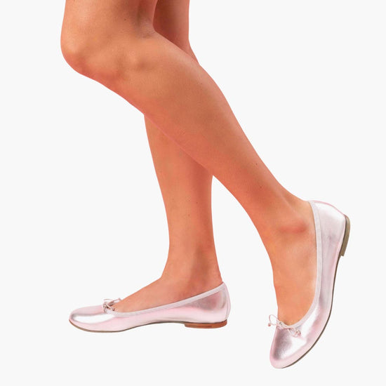 Alexandre Birman Livia Leather Ballet Flat Shoes - Silver