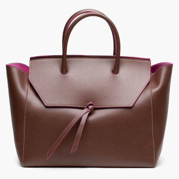 alexandre birman Loren Large Leather Tote Bag - Chocolate