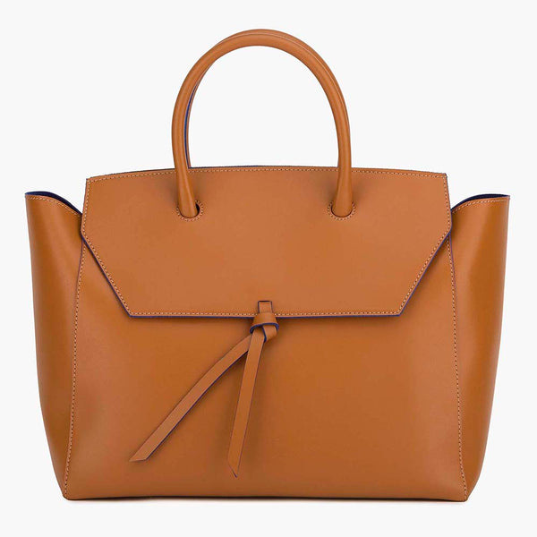 alexandre birman Loren Large Leather Tote Bag - Cognac
