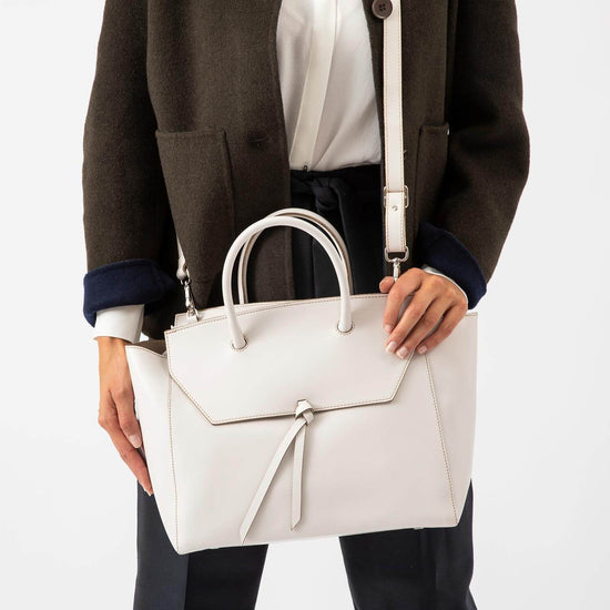 alexandre Birman Loren Large Leather Tote Bag - Cream