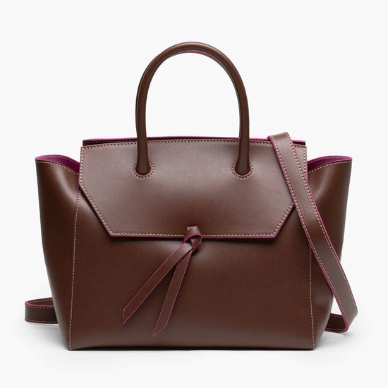 Alexandre Birman Loren Midi Leather Tote Bag - Chocolate