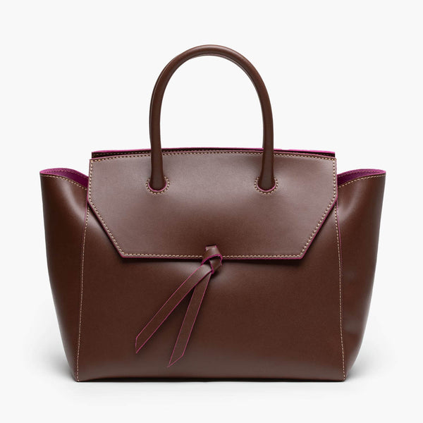 alexandre birman Loren Midi Leather Tote Bag - Chocolate