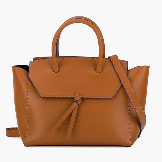 Alexandre Birman Loren Midi Leather Tote Bag - Cognac