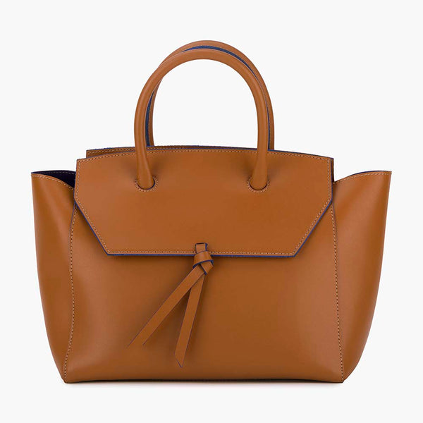 alexandre birman Loren Midi Leather Tote Bag - Cognac