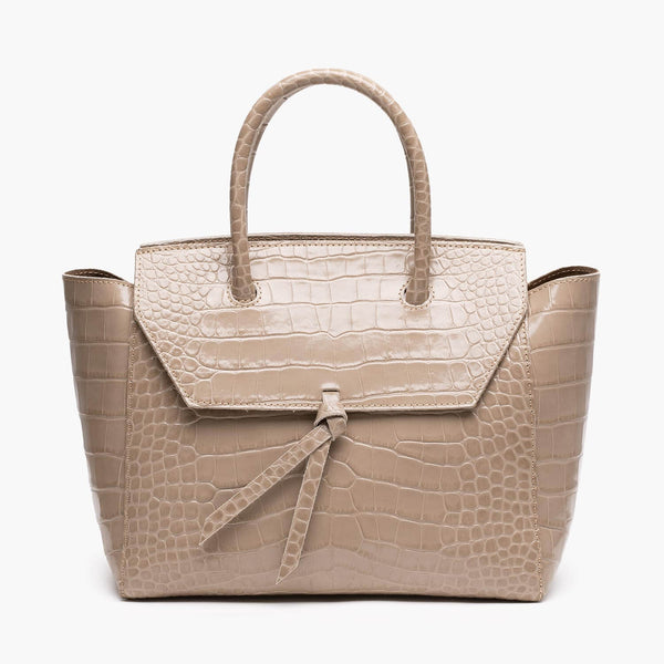 alexandre birman Loren Midi Leather Tote Bag - Fango Croc Print alexandre birman Loren Midi Leather Tote Bag - Fango Croc Print