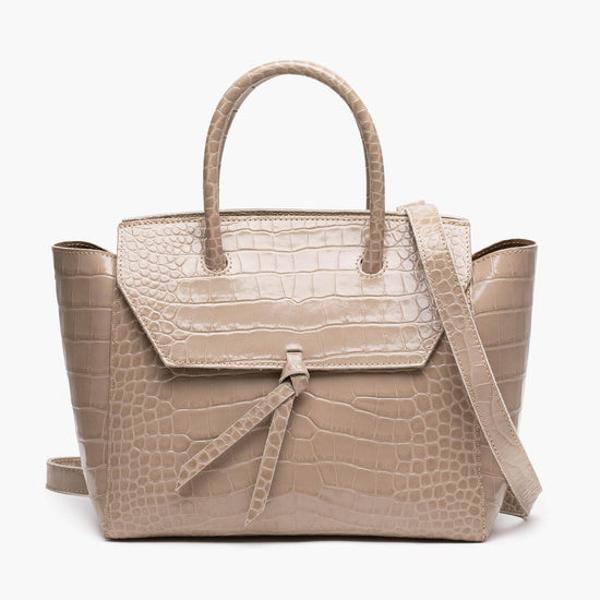 Alexandre Birman Loren Midi Leather Tote Bag - Fango Croc Print