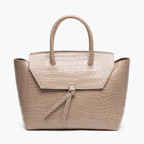 Alexandre Birman Loren Midi Leather Tote Bag - Fango Croc Print