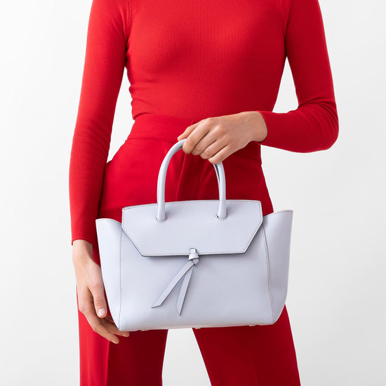 Alexandre Birman Loren Midi Leather Tote Bag - Sky Blue