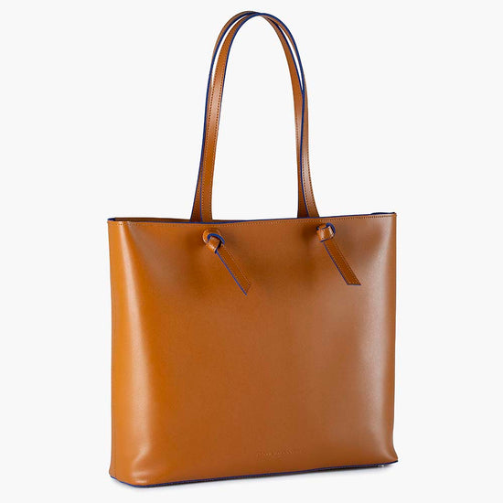 Alexandre Birman Milano Large Leather Shoulder Tote Bag - Cognac