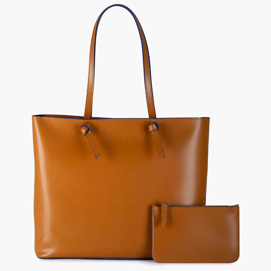 Alexandre Birman Milano Large Leather Shoulder Tote Bag - Cognac