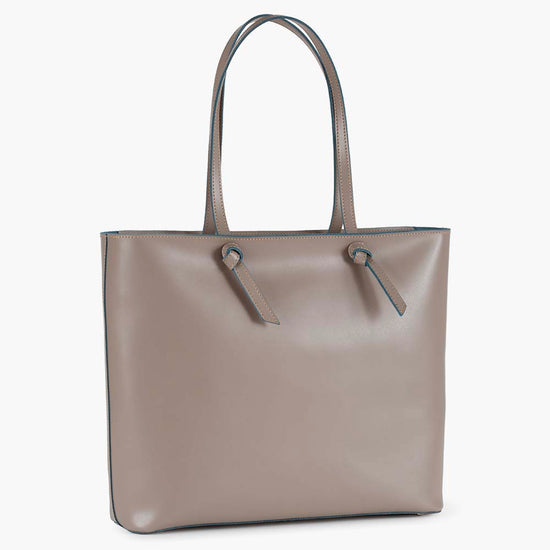 Alexandre Birman Milano Large Leather Shoulder Tote Bag - Fango