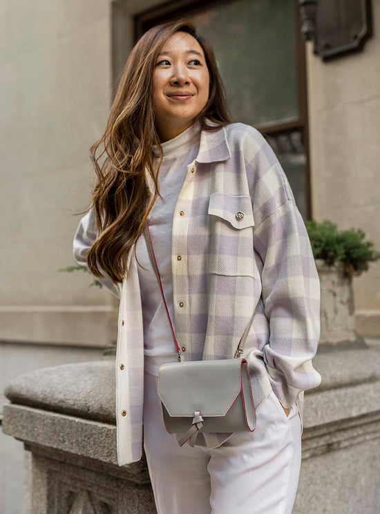 Alexandre Birman Mini Leather Crossbody Clutch Bag - Grey