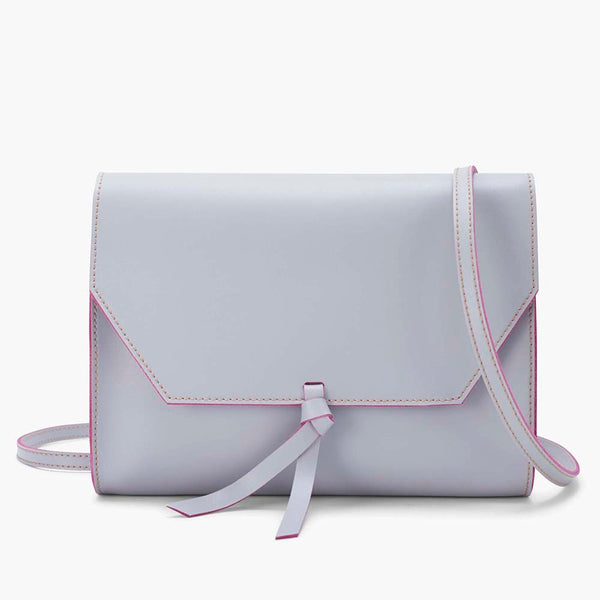 alexandre birman Mini Leather Crossbody Clutch Bag - Grey