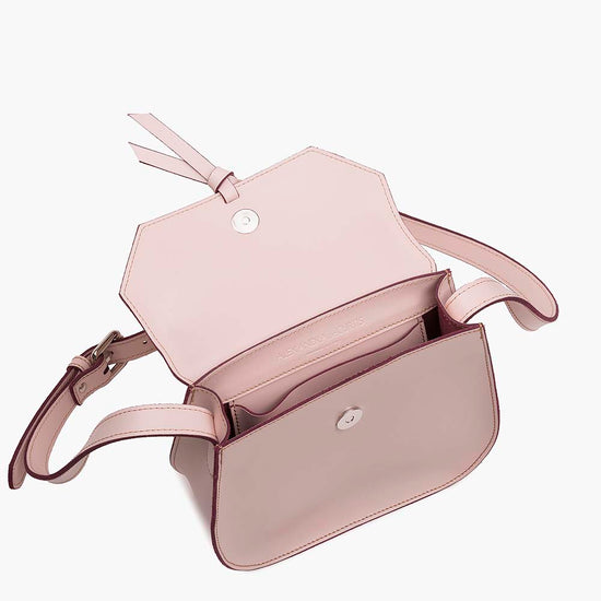 Alexandre Birman Mini Saddle Leather Crossbody Bag - Blush Pink