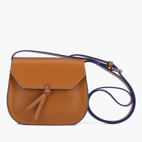 alexandre birman Mini Saddle Leather Crossbody Bag - Cognac
