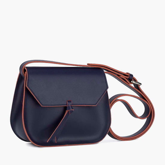 Alexandre Birman Mini Saddle Leather Crossbody Bag - Navy