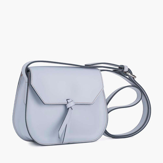 Alexandre Birman Mini Saddle Leather Crossbody Bag - Sky Blue