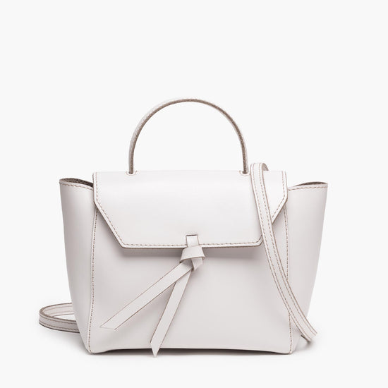 Alexandre Birman Siena Mini Leather Satchel Crossbody Bag - Cream