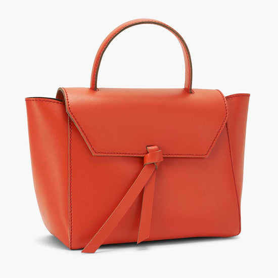 Alexandre Birman Siena Mini Leather Satchel Crossbody Bag - Orange