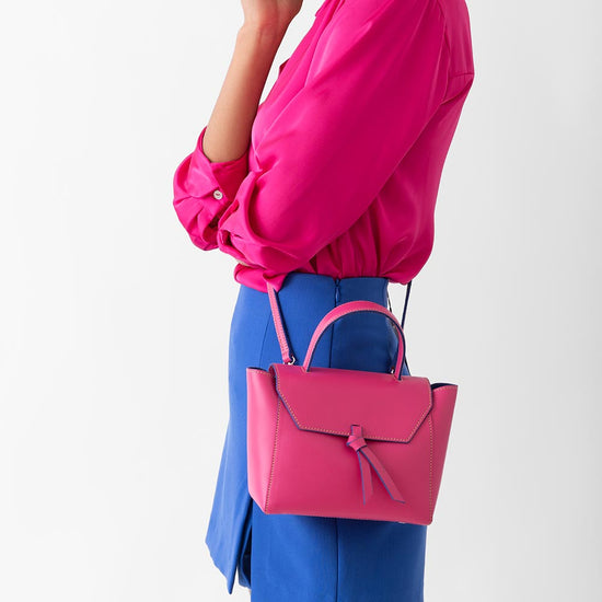 Alexandre Birman Siena Mini Leather Satchel Crossbody Bag - Pink