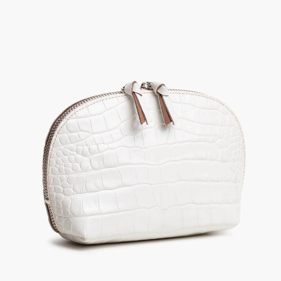 Alexandre Birman Store All Leather Pouch - Ivory Croc Print