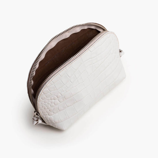 Alexandre Birman Store All Leather Pouch - Ivory Croc Print