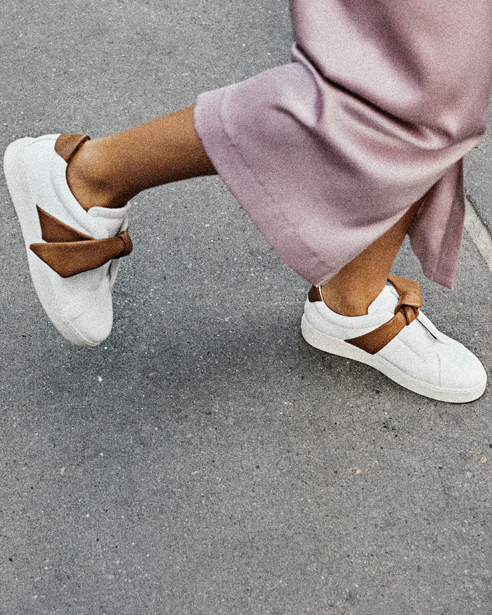 Alexis Asymmetric Clarita Sneaker Cognac Brown