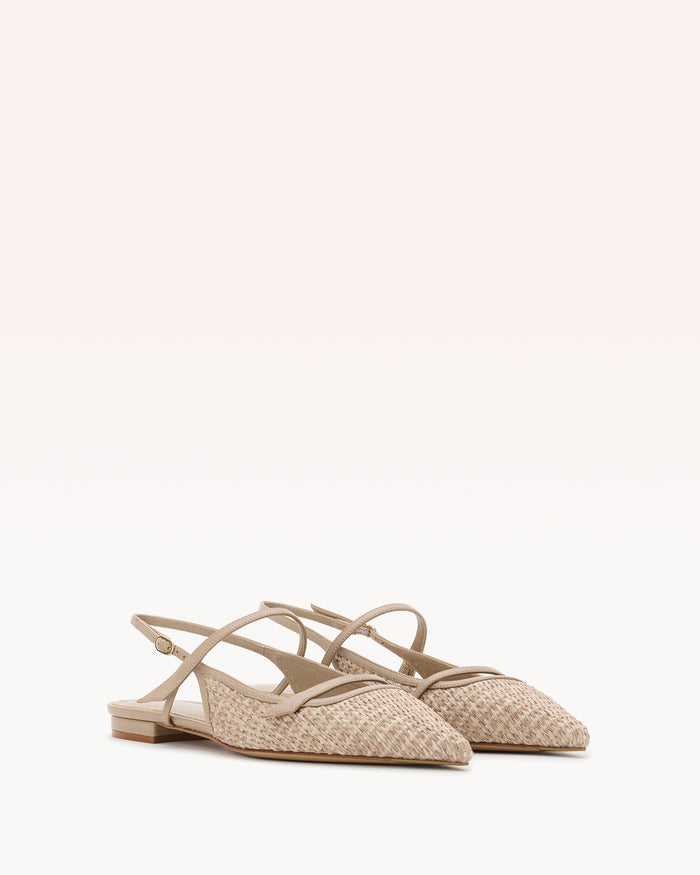 Alexis Tita Raffia Flat Chalk Brown