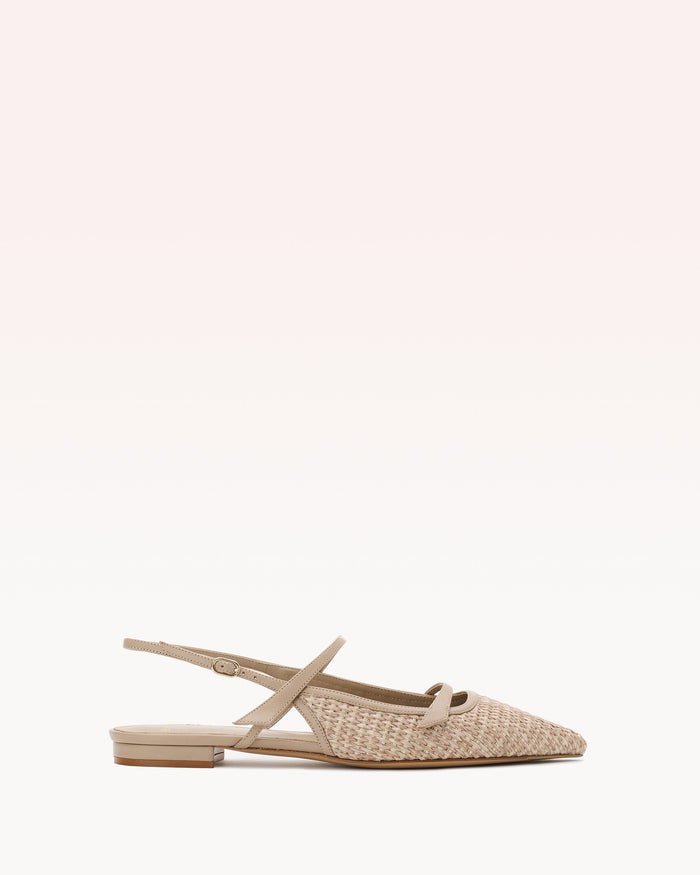 alexis Tita Raffia Flat Chalk Brown