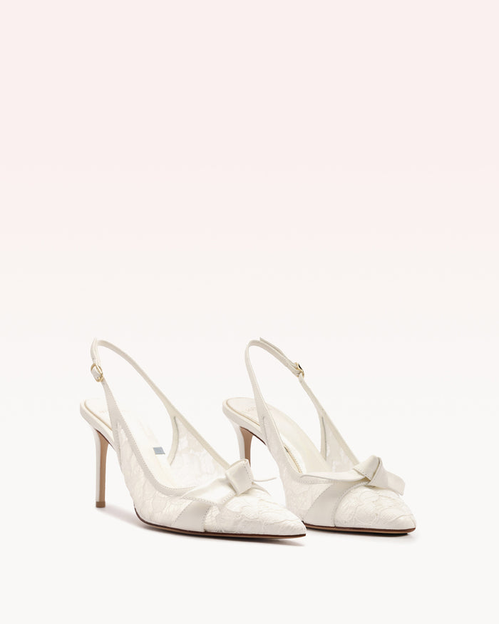 Alexis Clarita Classic Slingback 85 Pizzo Off White Off White