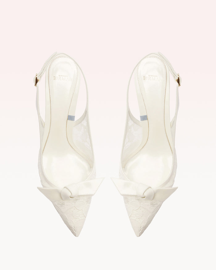 Alexis Clarita Classic Slingback 85 Pizzo Off White Off White