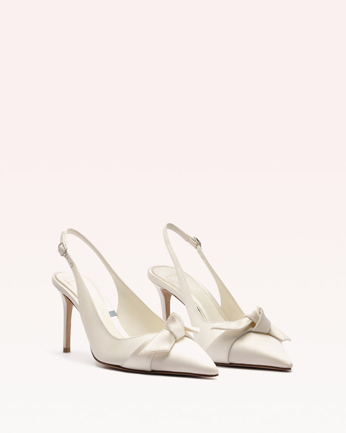 Alexis Clarita Classic Slingback 85 Seta Bianco Bianco