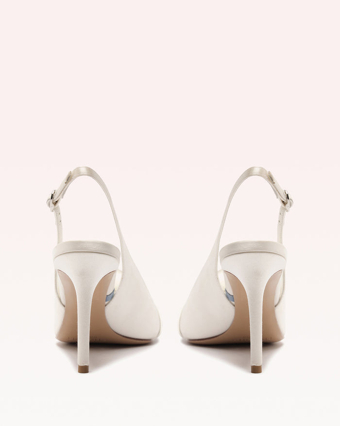 Alexis Clarita Classic Slingback 85 Seta Bianco Bianco