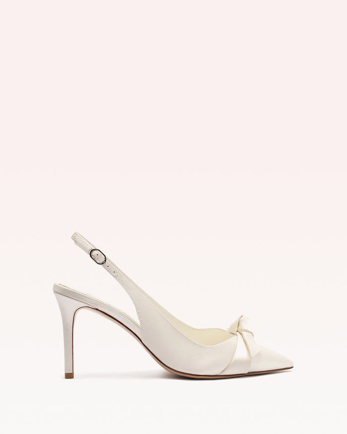 alexis Clarita Classic Slingback 85 Seta Bianco Bianco