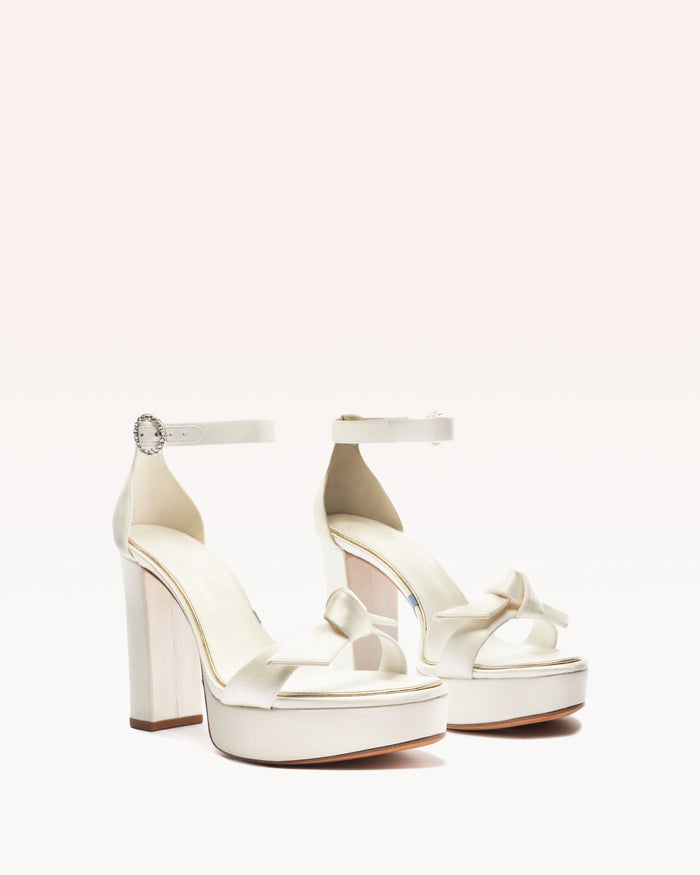 Alexis Clarita Platform Bridal 120 Satin Bianco Bianco
