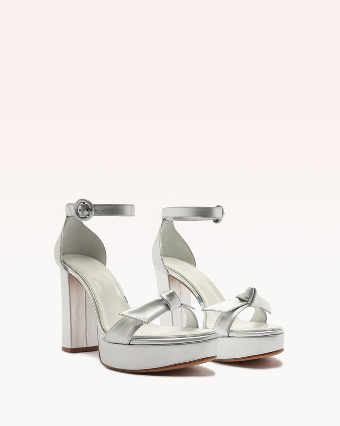 Alexis Clarita Platform Bridal 120 Silver Silver Pearl