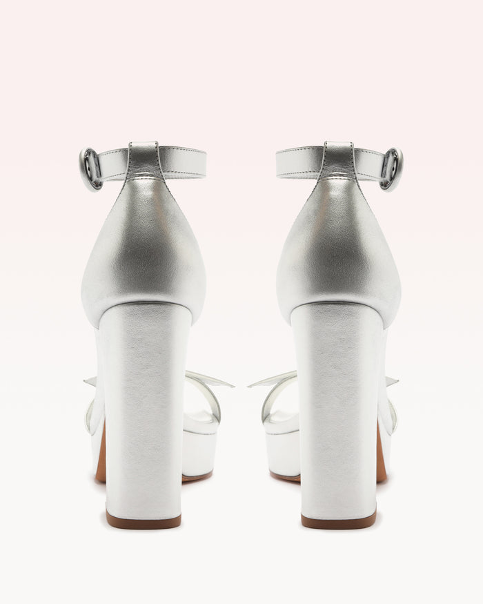 Alexis Clarita Platform Bridal 120 Silver Silver Pearl