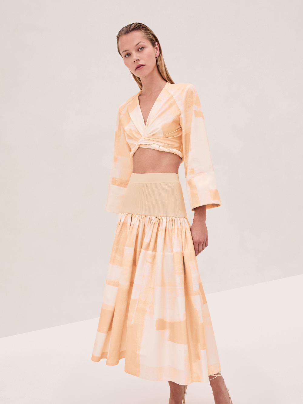 Alexis Ansalm Top BEIGE BRUSHSTROKE