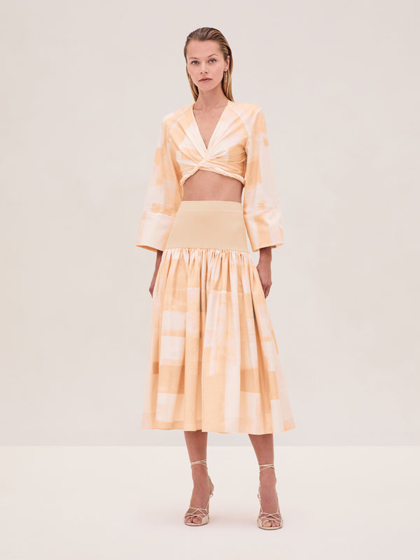 alexis Ansalm Top BEIGE BRUSHSTROKE