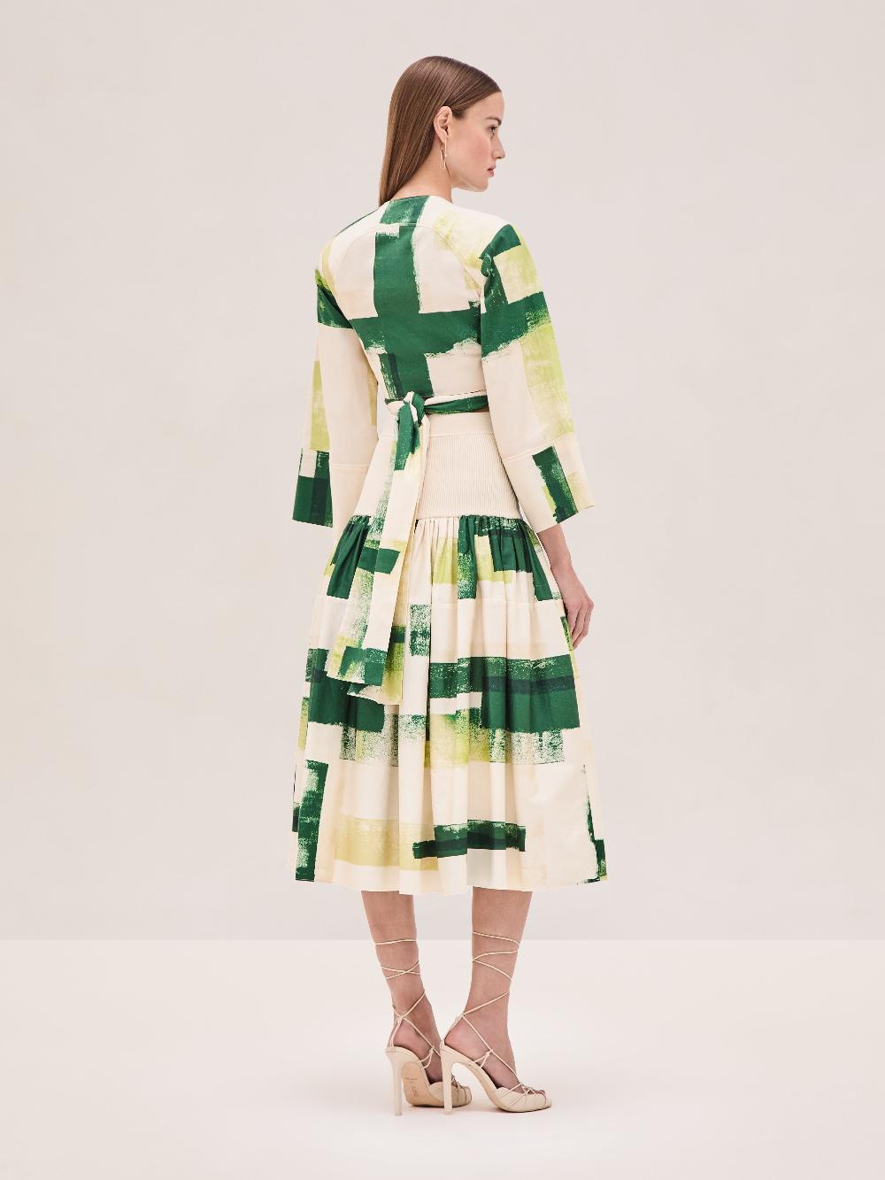 Alexis Ansalm Top GREEN BRUSHSTROKE