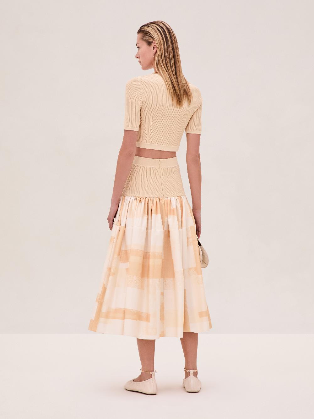 Alexis Arnette Skirt BEIGE BRUSHSTROKE